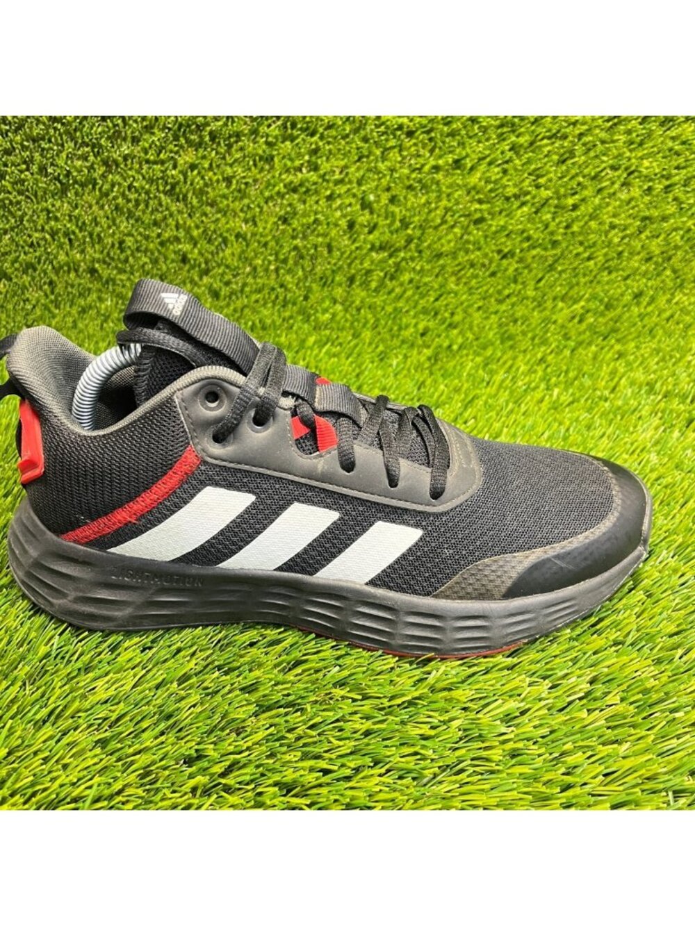 Adidas Own The Game 2.0 Mens Size 7.5 Black Red White Basketball Shoes Sneakers